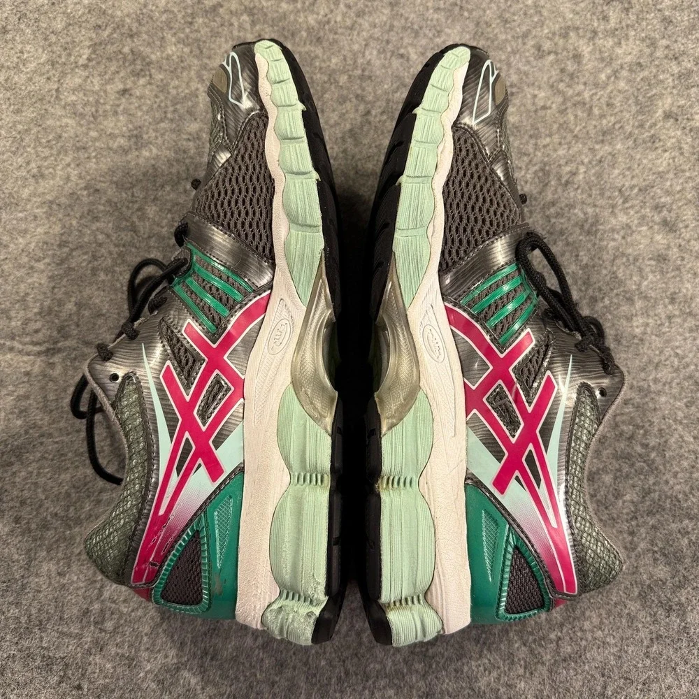 Asics Gel Nimbus 15 Shoes Womens‎ Size 10 Gray Teal Pink Running Sneakers Retro